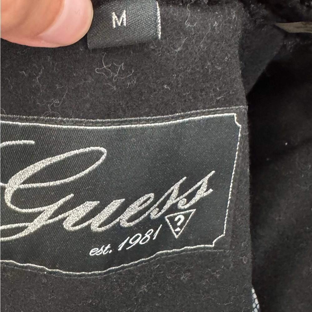 Guess Black Trench Coat with Faux Fur Accents - Picture 4 of 7